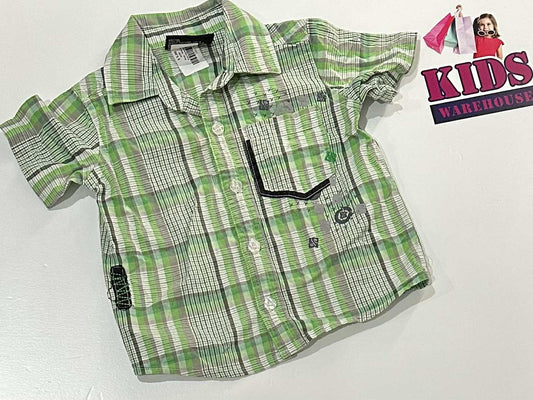 Mini Mango Green & Grey Top Size 00