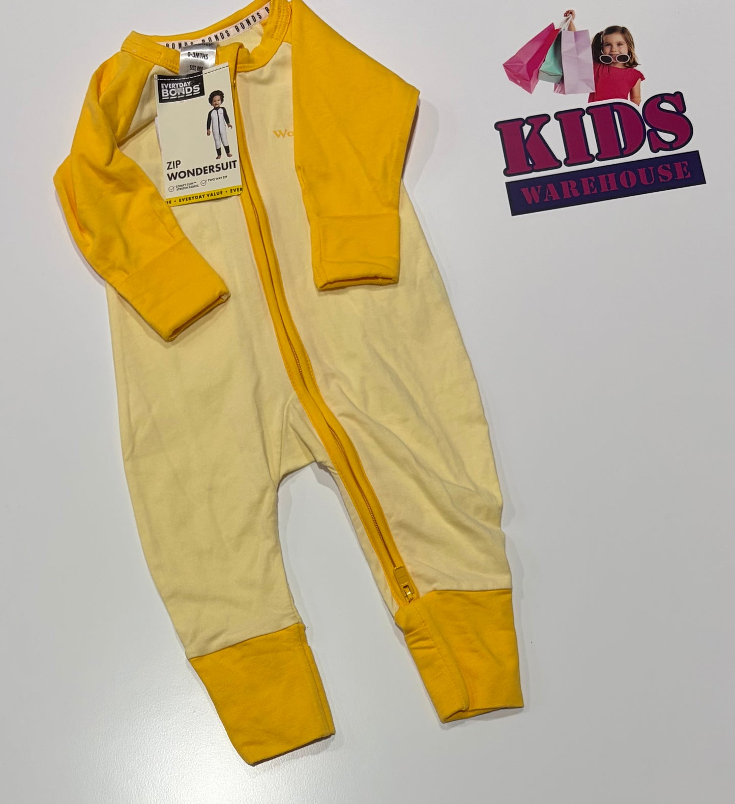 Not Used Bonds Wondersuit Yellow, Cream Jumpsuit Size 000