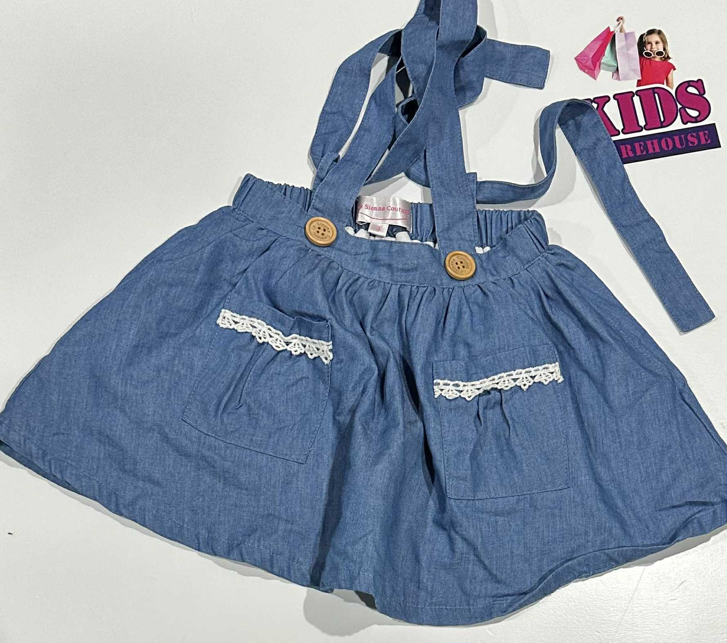 La Sienna Couture Blue & White Dress Size 3