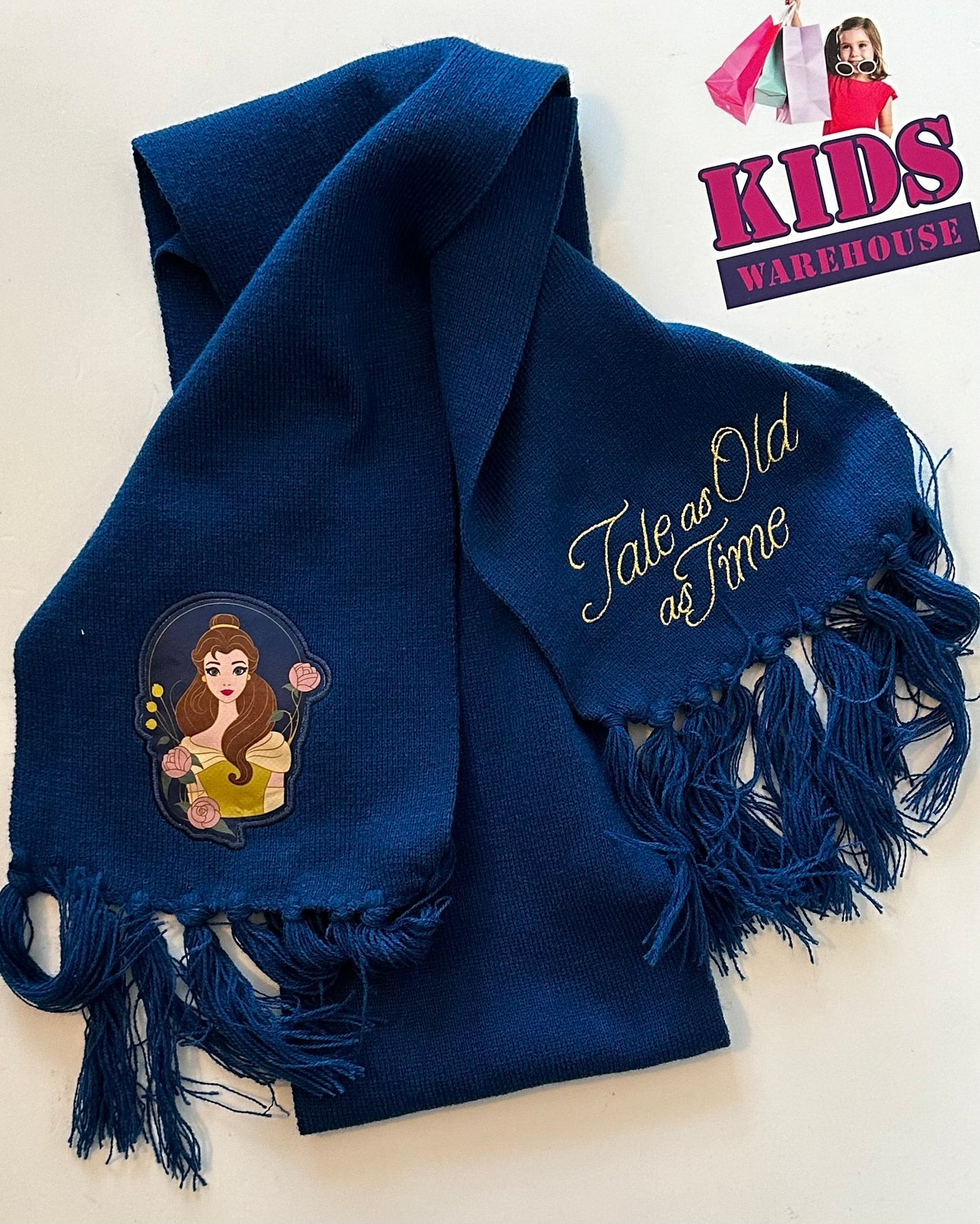 Disney Princess Belle “Tale as Old as Time Blue Children’s Scarf