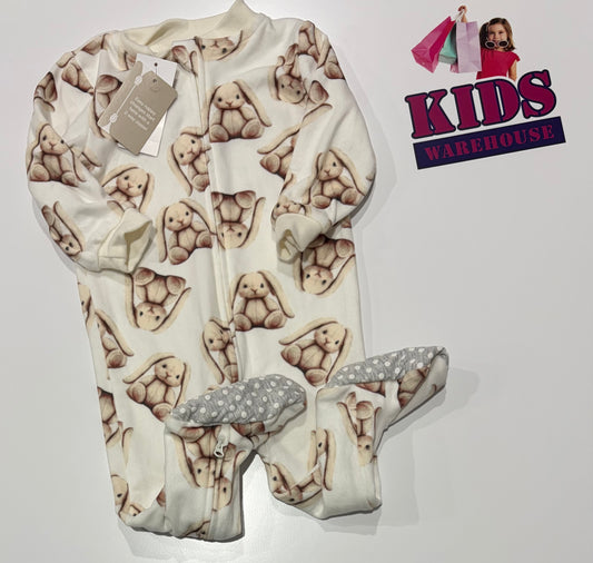 Not Used Dymples White, Rabbit Plush Print Jumpsuit Size 0