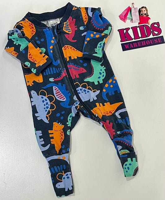 Premmie Anko Blue Jumpsuit With Dinosaur Pattern Size 00000