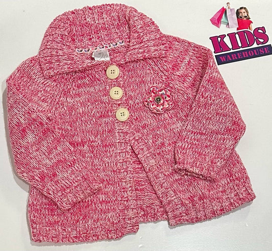 Target Pink & White Knit Coat Size 2