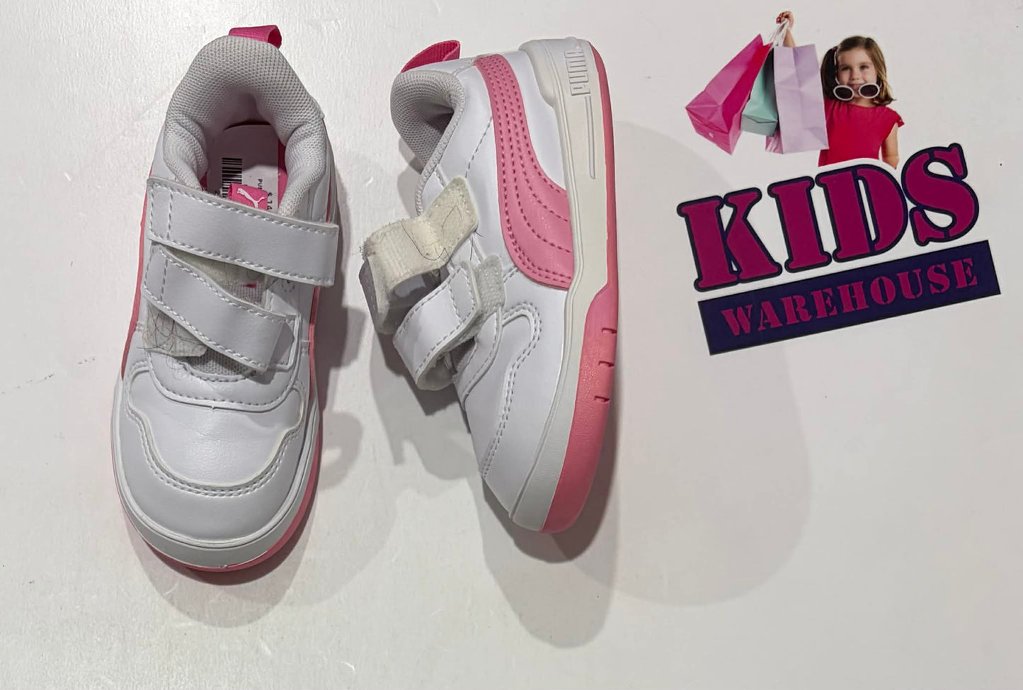 Puma White, Pink Runners Size US7/UK6 (Child)