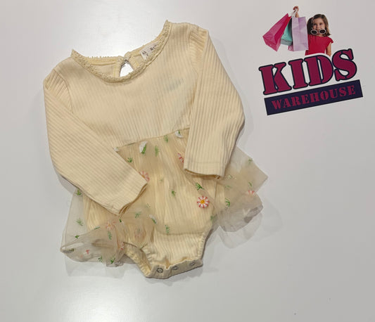 Cream Skirted Bodysuit Size 00