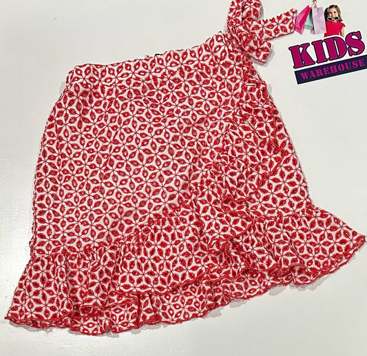 Bardot Junior Red & White Skirt Size 12