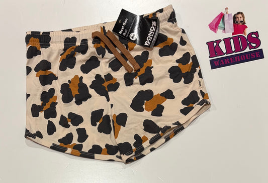 Not Used Bonds Tan, Leopard Print Shorts Size 7