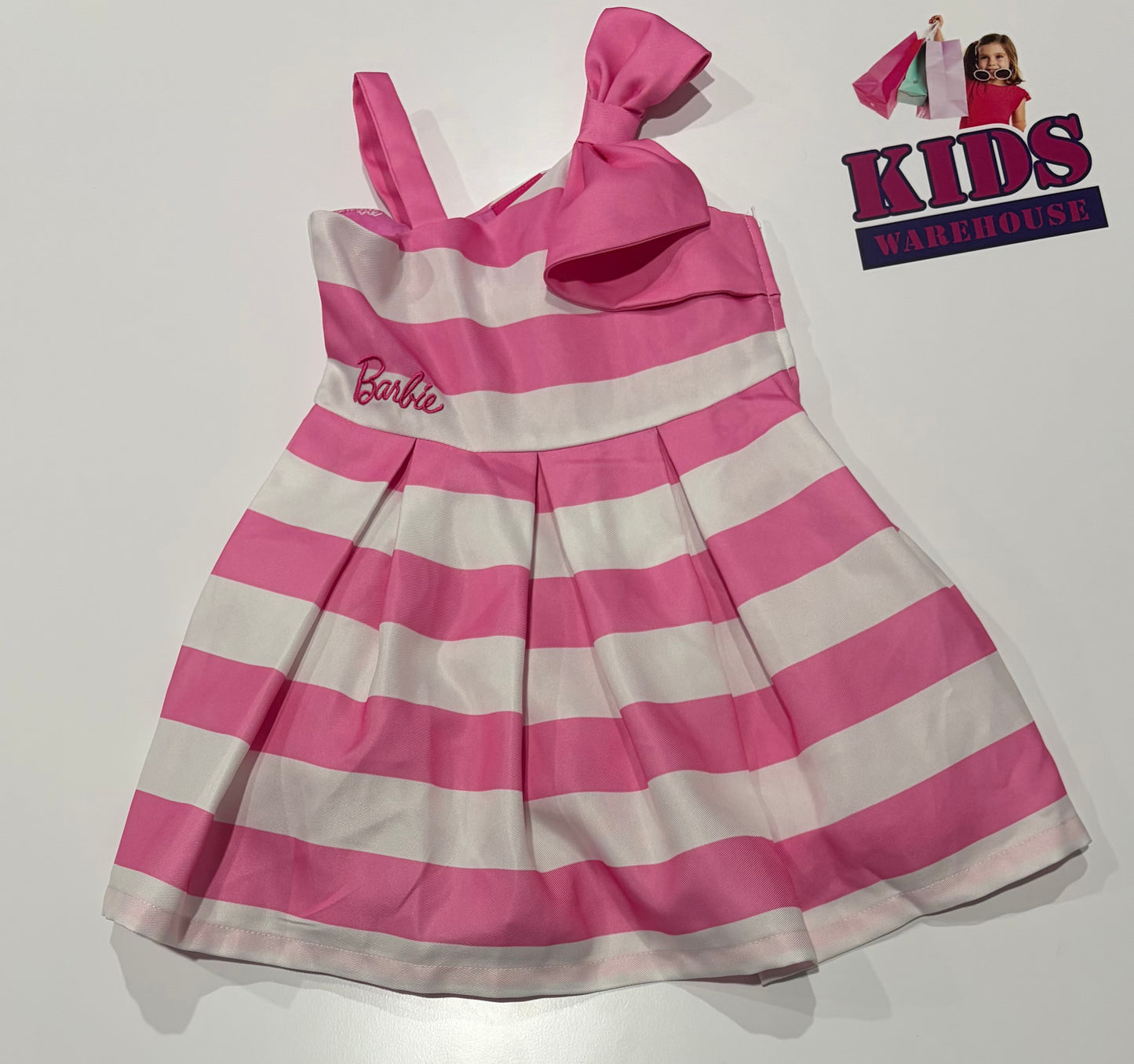 Barbie Pink, White Stripe Dress Size 2