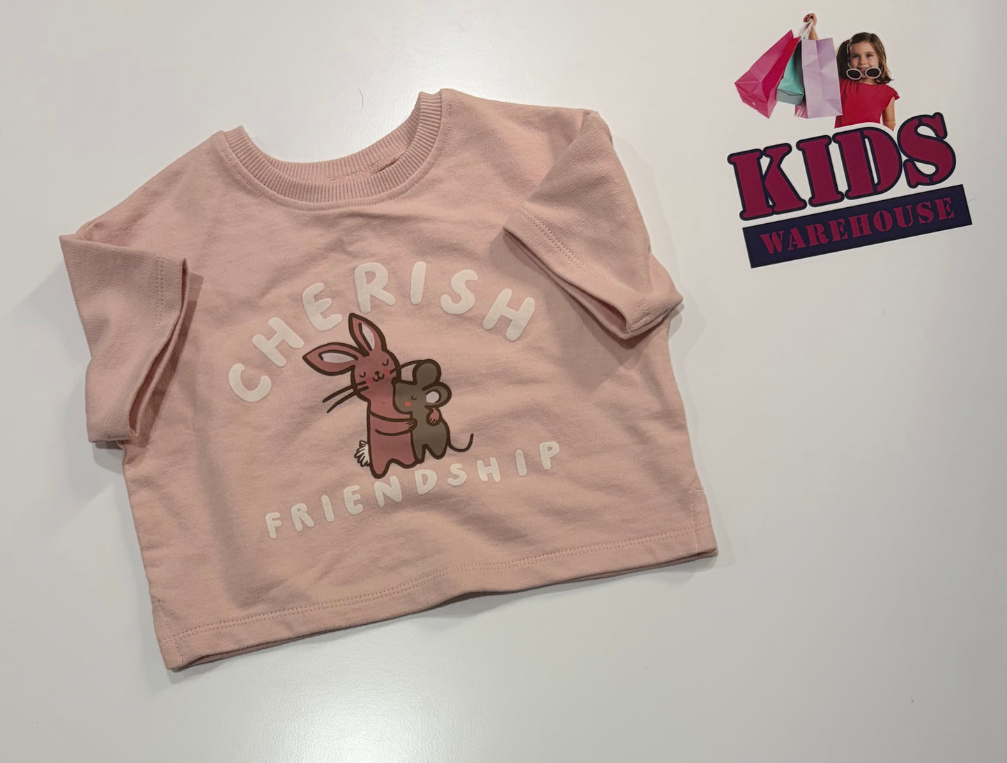Next Pink, Cherish Friendship Bunny Print Top Size 0
