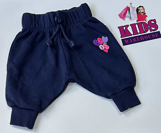 Bonds Dark Blue Pants With Pink “Bonds” Print Size 000