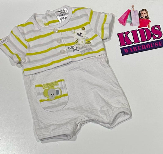 Premmie Baby Baby White & Yellow Bodysuit Size 00000