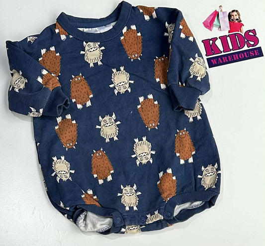 Bonds Blue Bodysuit With Monster Pattern Size 00