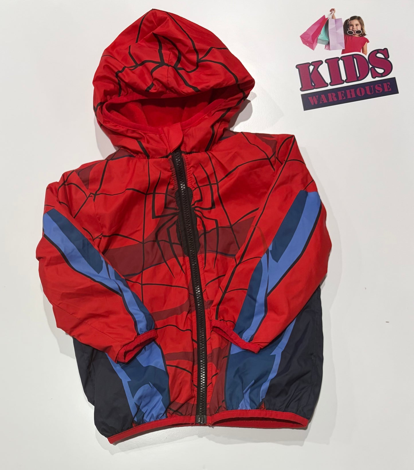 Marvel Spiderman Suit Print Rain Jacket Size 3