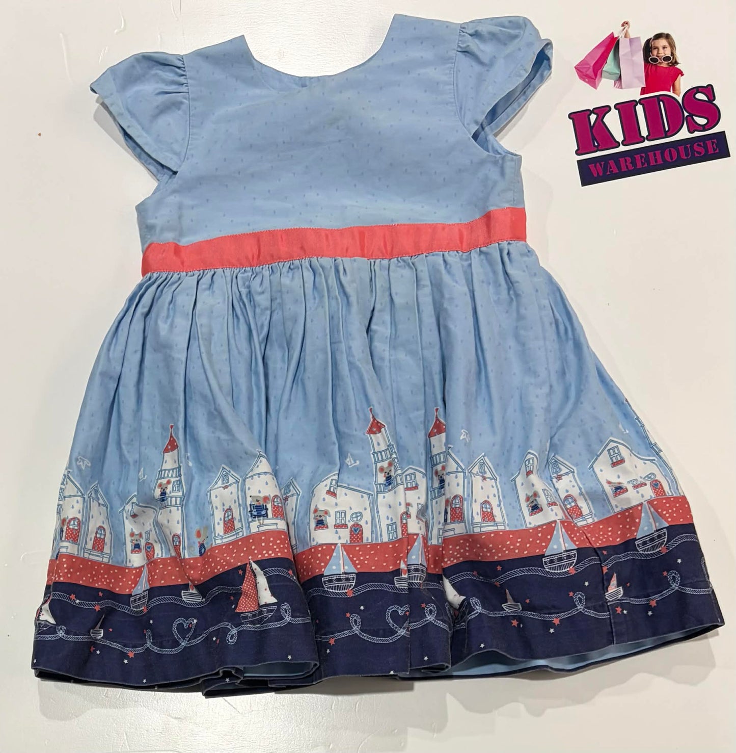 Home Made Blue & Orange Dress Size 1