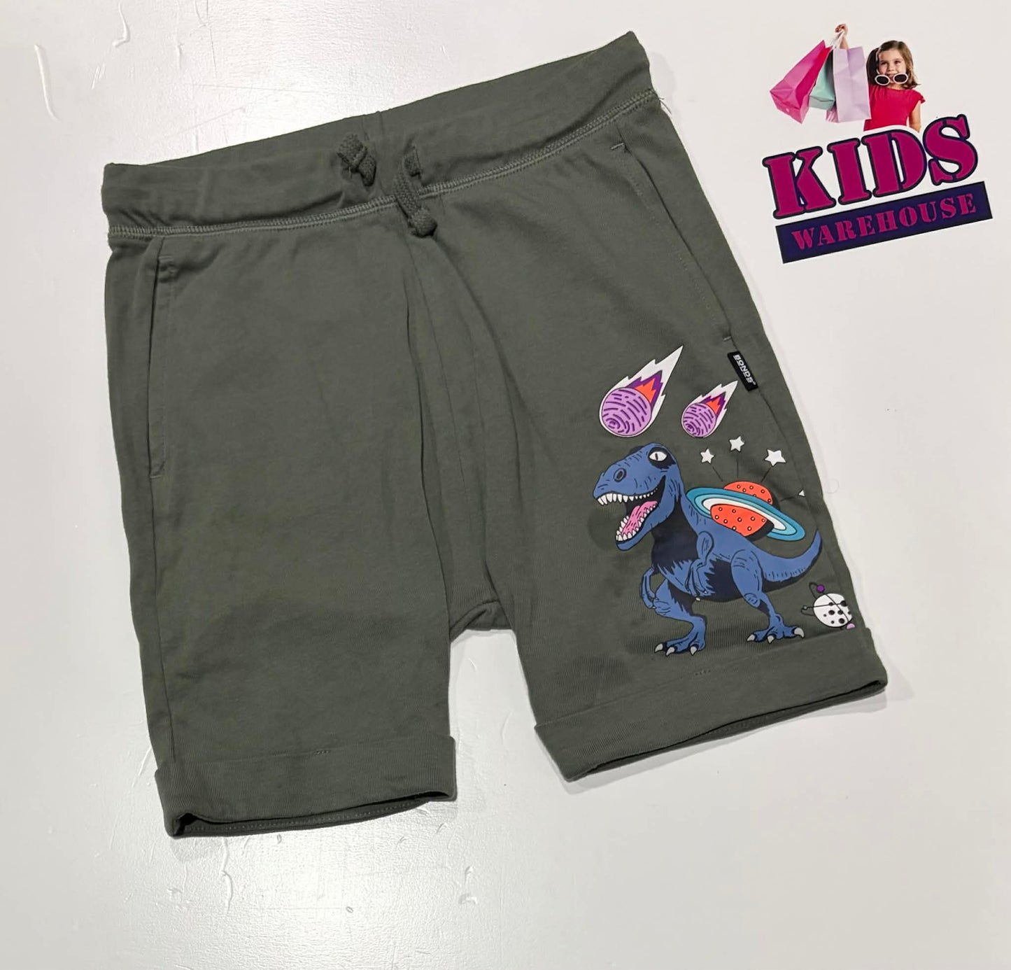Bonds Green Shorts With Dinosaur Print Size 7
