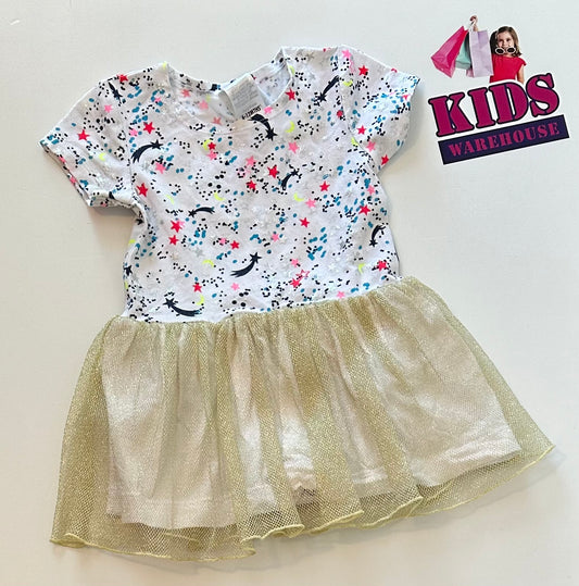 Bonds Star Print Gold Tutu Dress Size 0