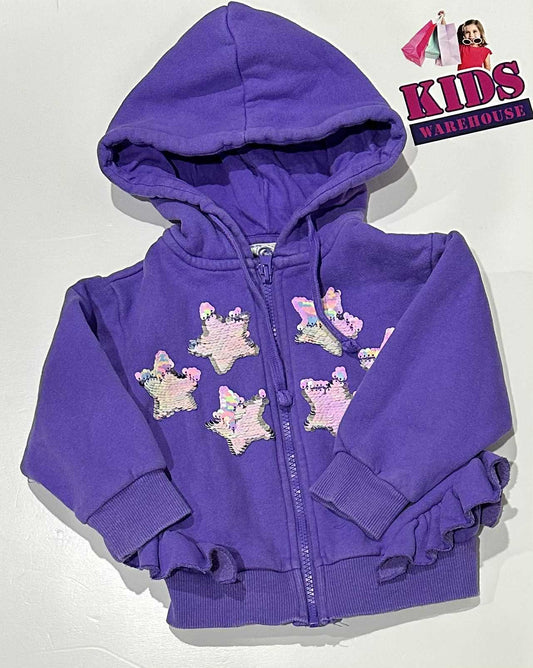 Milkshake Purple Hoodie With Star Pattern Size 3
