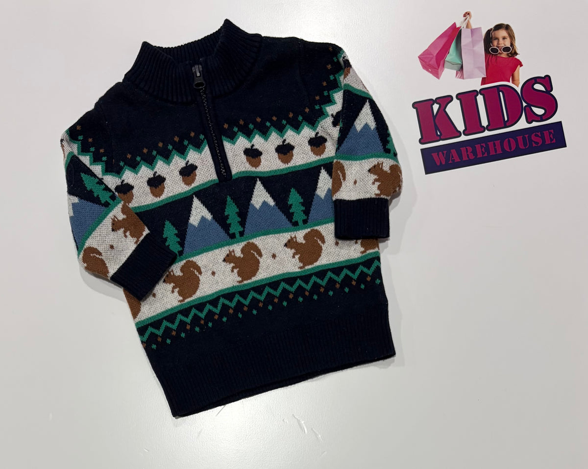 Seed Heritage Black, White, Brown Winter Knit Sweater Size 000