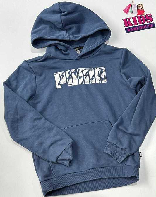 Puma Blue Hoodie With “Puma” Print Size 7