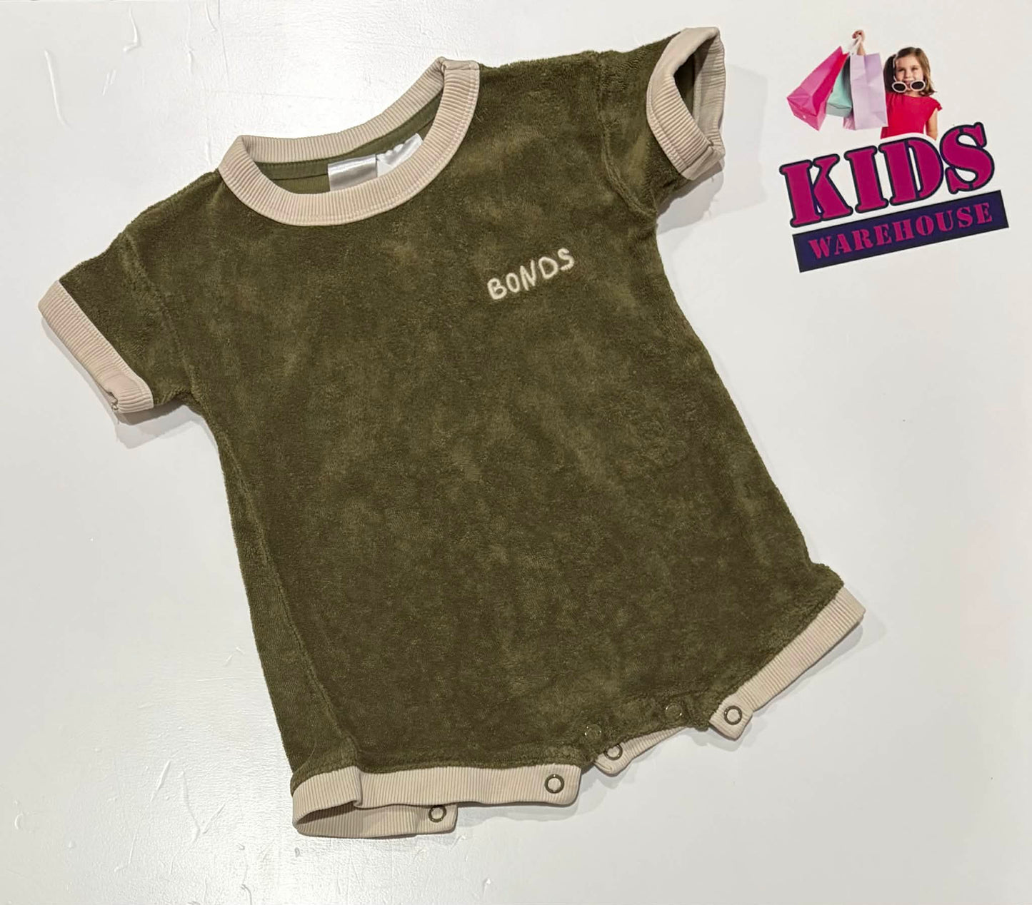 Bonds Green & White Bodysuit Size 000