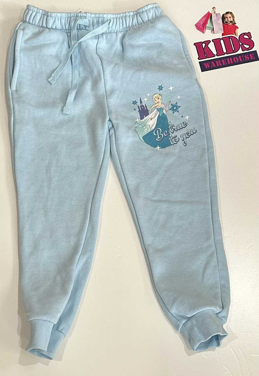 Disney Frozen Blue Track Pants With Elsa Print Size 4