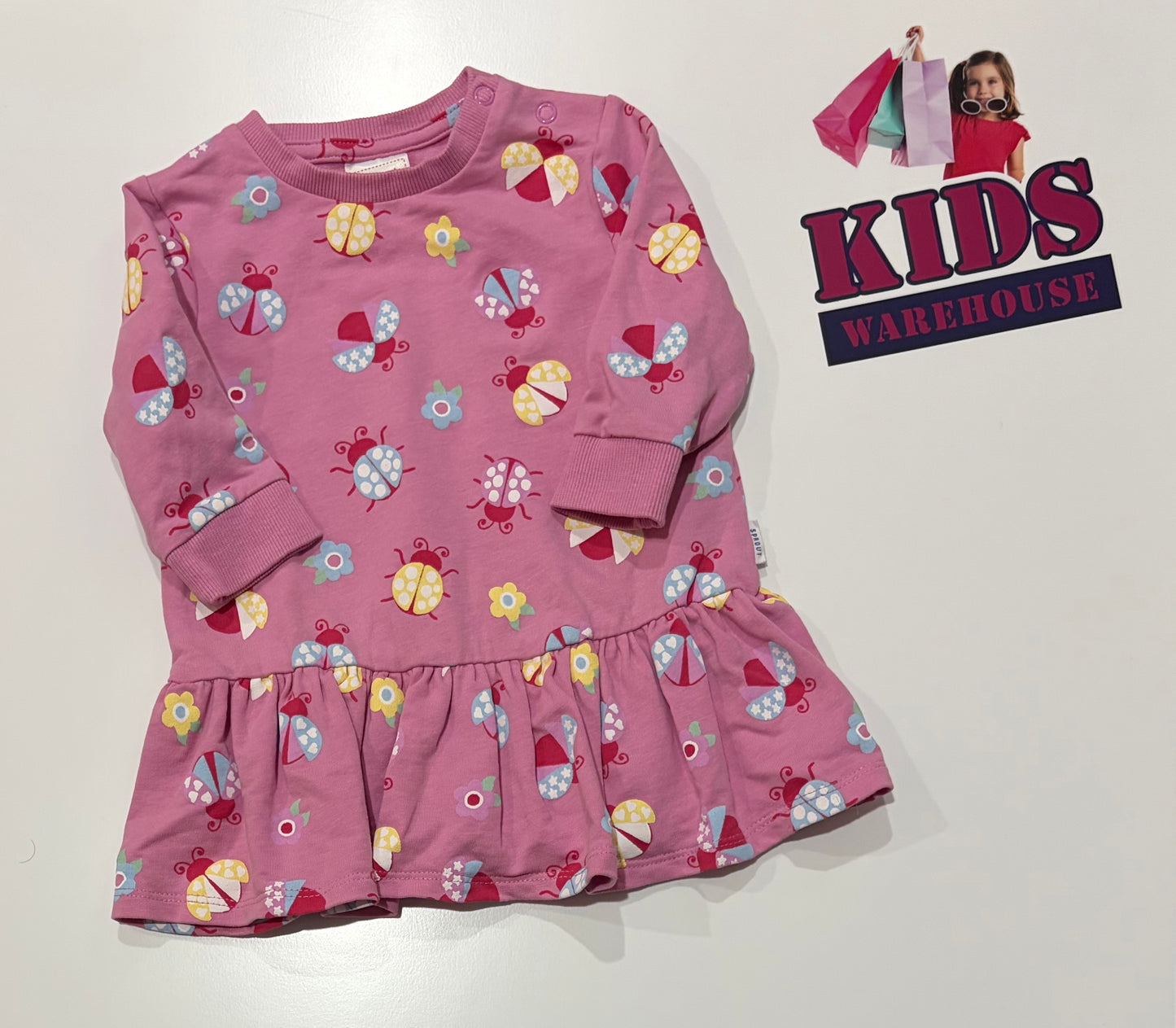 Sprout Pink, Ladybug Print Dress Size 00