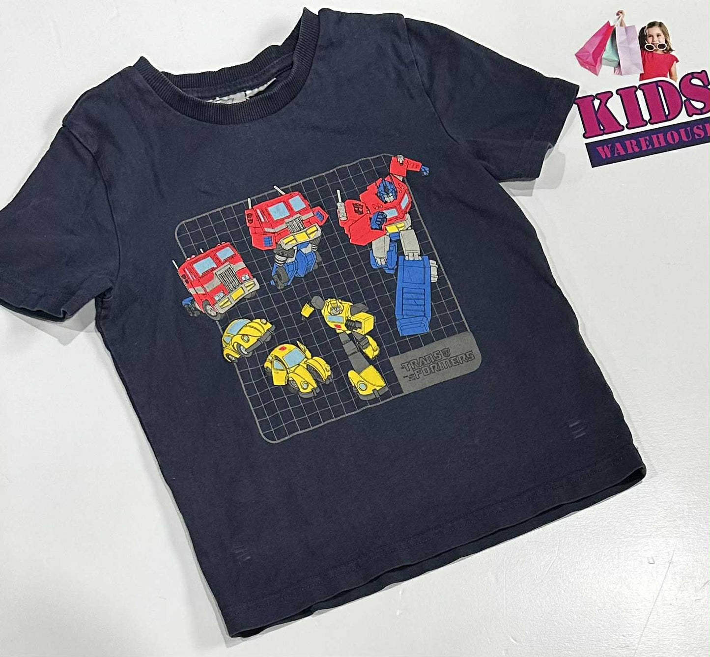 Transformers Navy Blue Top With Transformer Print Size 4