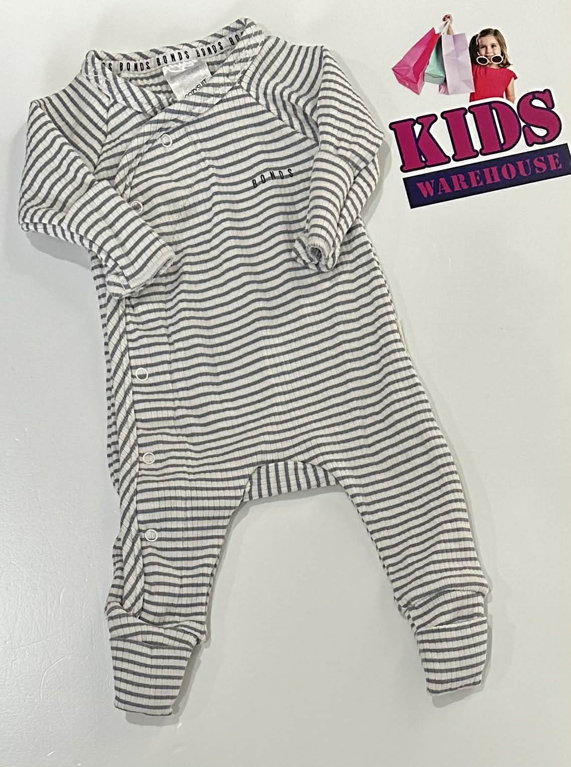 Premmie Bonds White & Grey Jumpsuit Size 00000