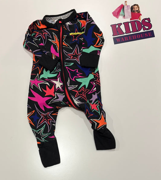 Bonds Black, Pink, Orange Star Print Wondersuit Size 000