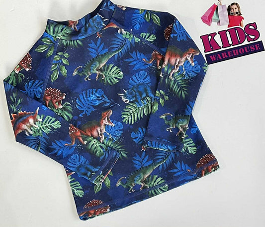 Ollies Place Blue Long Sleeve Top With Plant Pattern Size 2