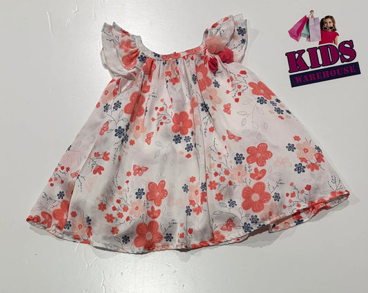 Target White & Pink Dress With Flower Pattern Size 000