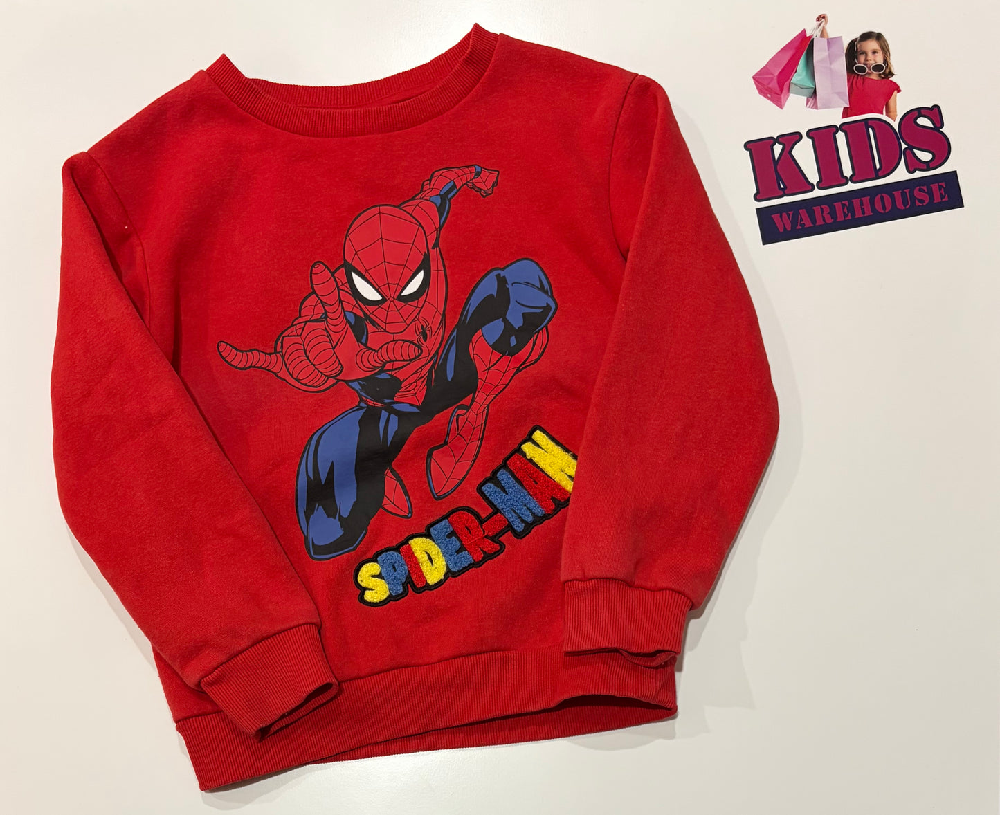 Marvel Spiderman Red, Character Print Sweater Size 6
