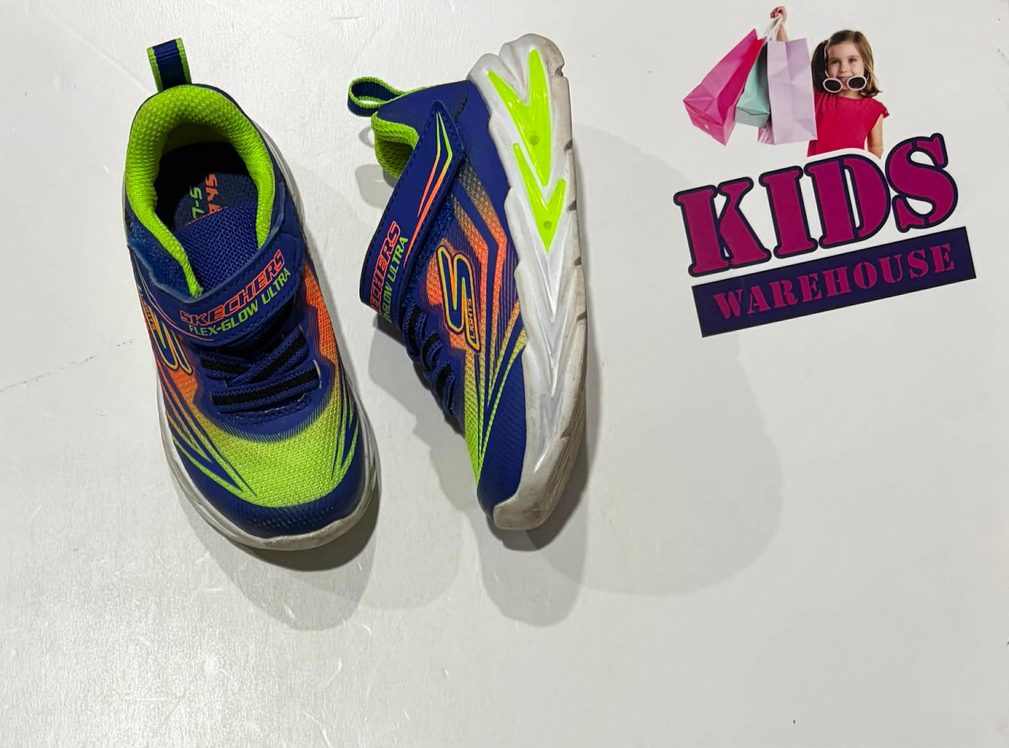 Sketchers Blue, Green, Orange  Light Up Runners Size US7/UK6 (Child)