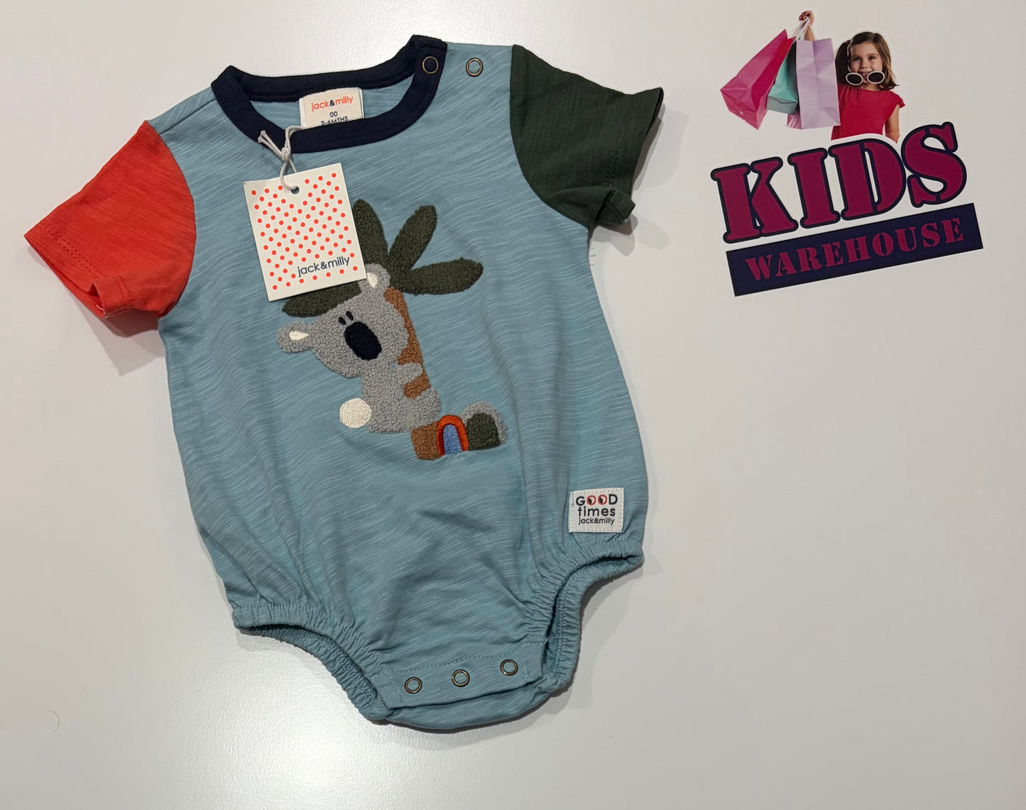 Not Used Jack & Milly Blue, Orange, Green Bodysuit Size 00