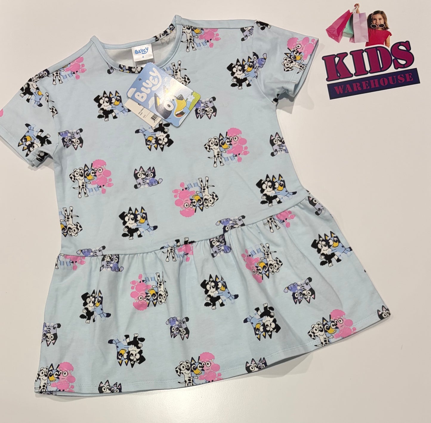 Not Used Bluey Blue, Characters Print Dress Size 4
