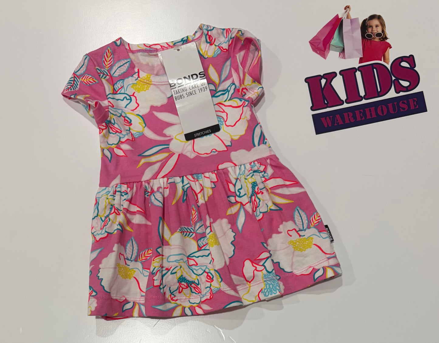 Not Used Bonds Pink, Floral Print Dress Size 000