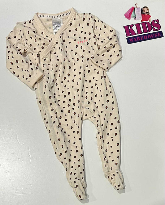 Bonds White Jumpsuit With Brown Dot Pattern Size 000