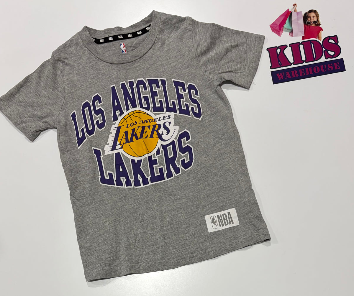 NBA Grey, Los Angeles Lakers Print Top Size 6