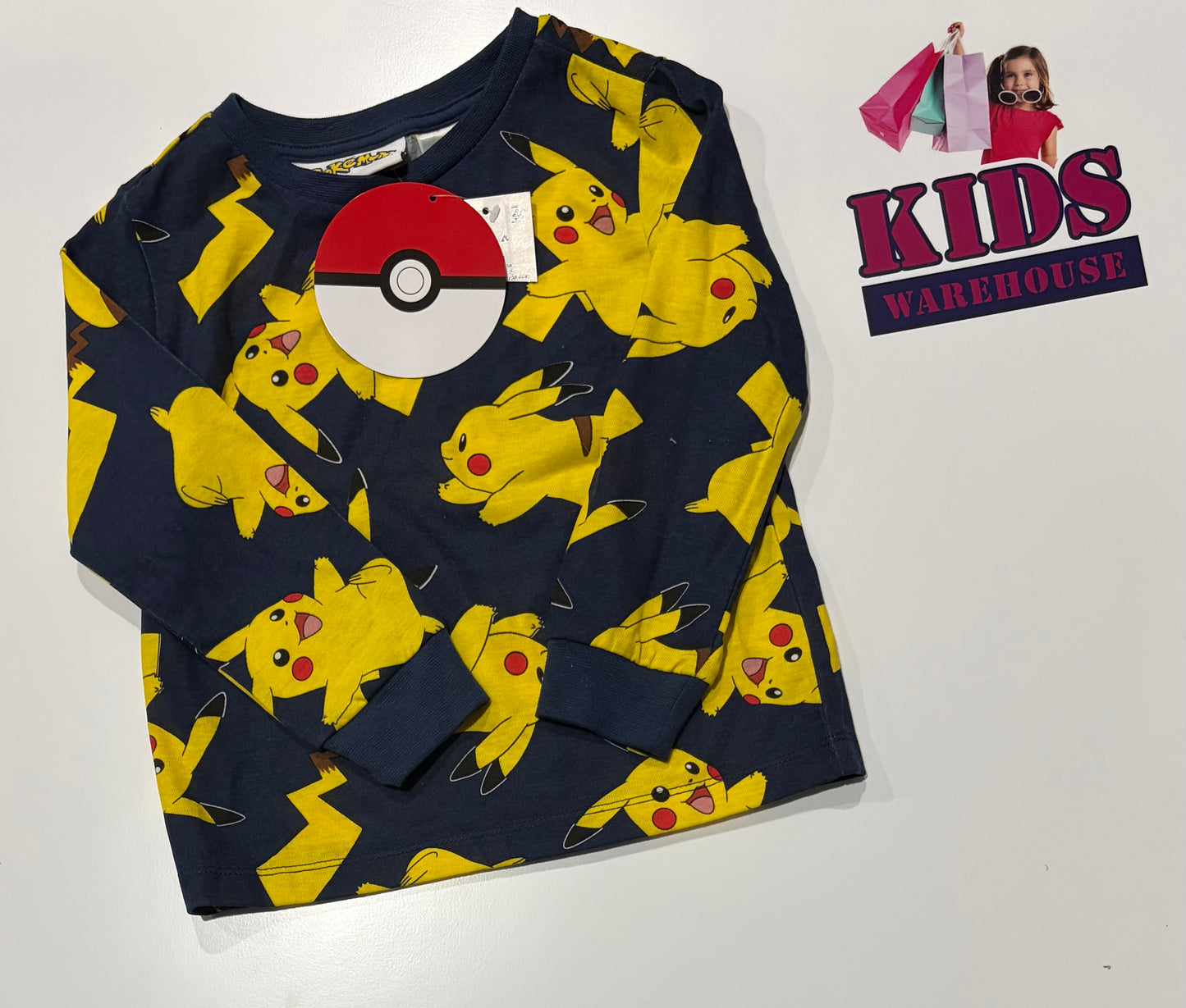 Not Used Pokémon Navy, Pikachu Print Top Size 4