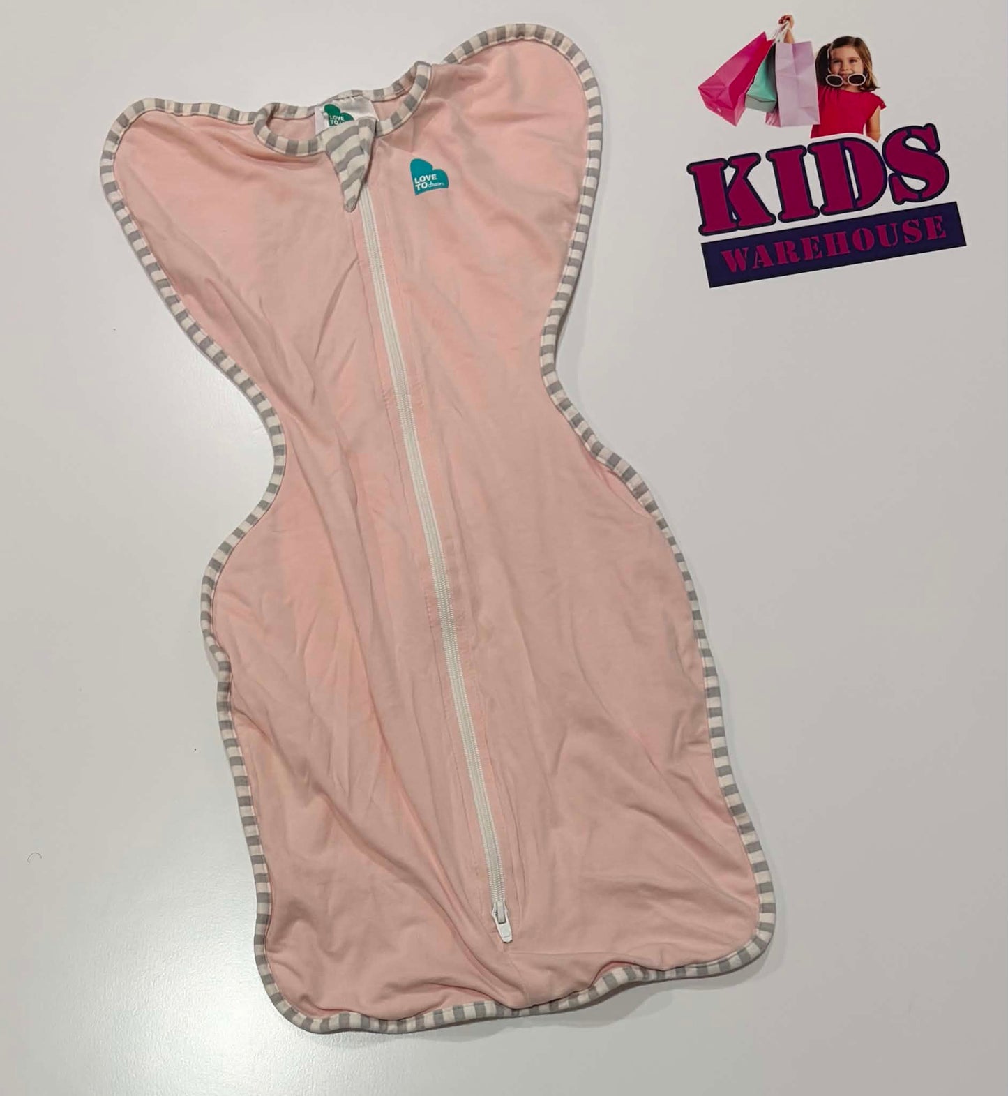 Love To Dream Pink, White & Grey Stripes Size Small TOG 0.2