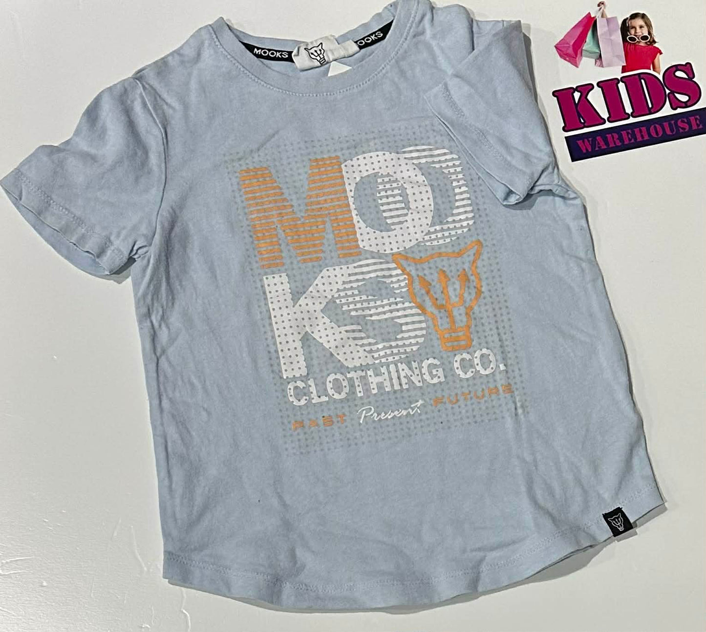Mooks Blue Top With “Mooks” Print Size 3