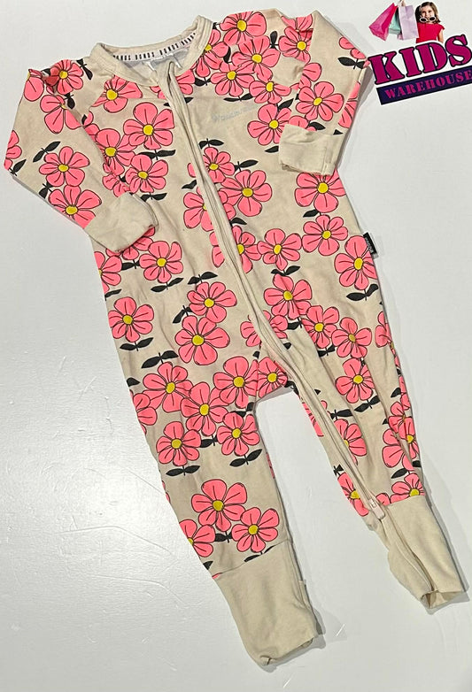 Bonds White Wondersuit With Pink Flower Pattern Size 0