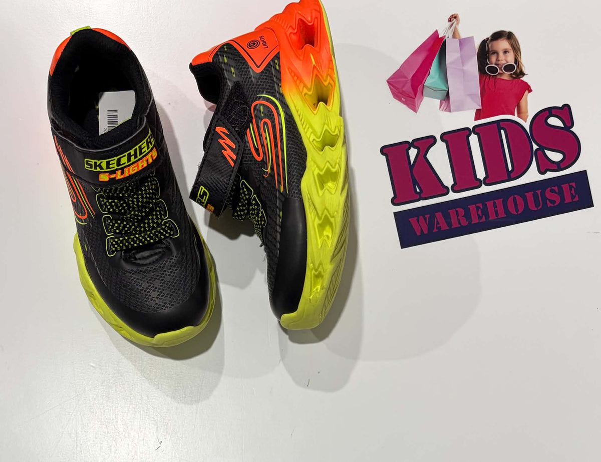 Sketchers Black, Yellow, Orange Runners Size US11/UK10 (Older Child)