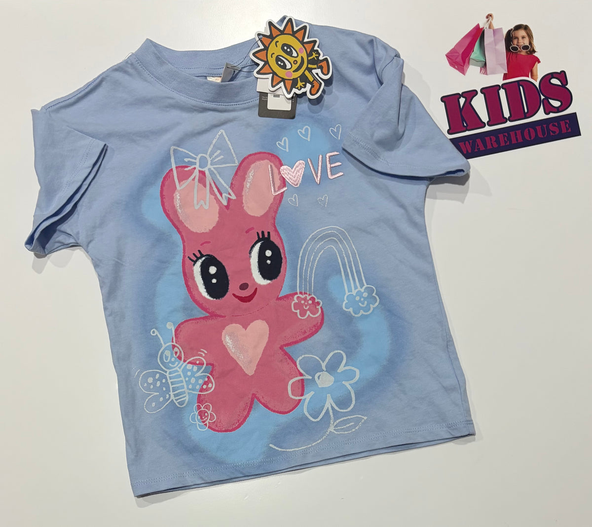 Not Used Cotton On X I Scream Colour Blue, Pink Rabbit Top Size 5