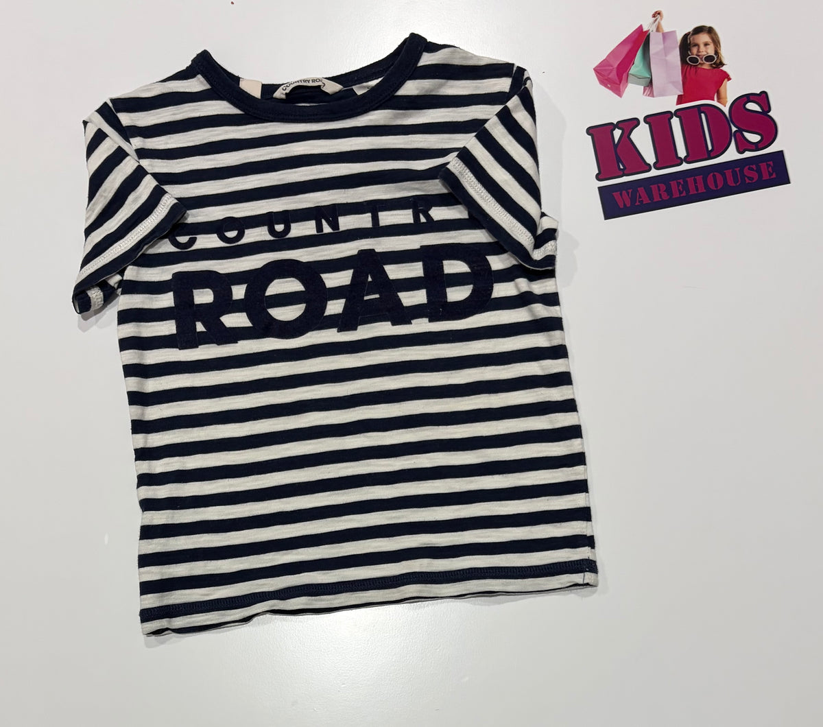 Country Road Navy, White Stripe Top Size 4