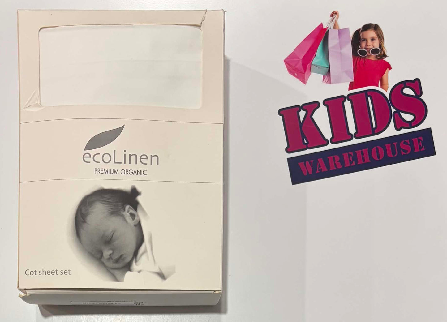 Not Used Eco Linen White Cot Sheet Set