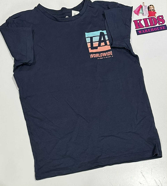 Target Navy Blue Top With “LA” Print Size 10