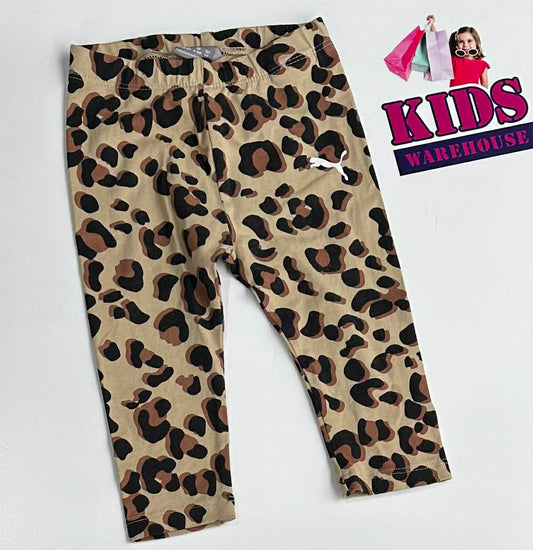 Puma Brown Leggings With Leopard Patten Size 00