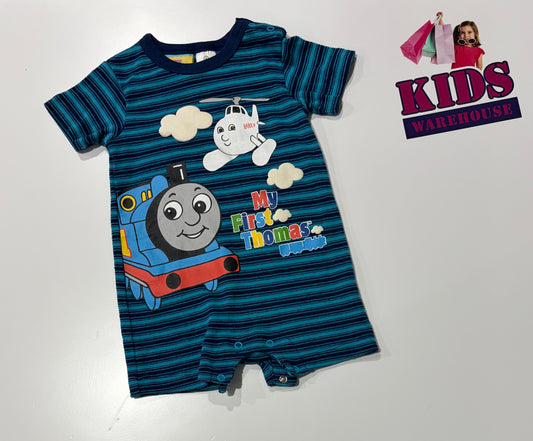 Thomas & Friends Blue Stripe, Characters Print Jumpsuit Size 0