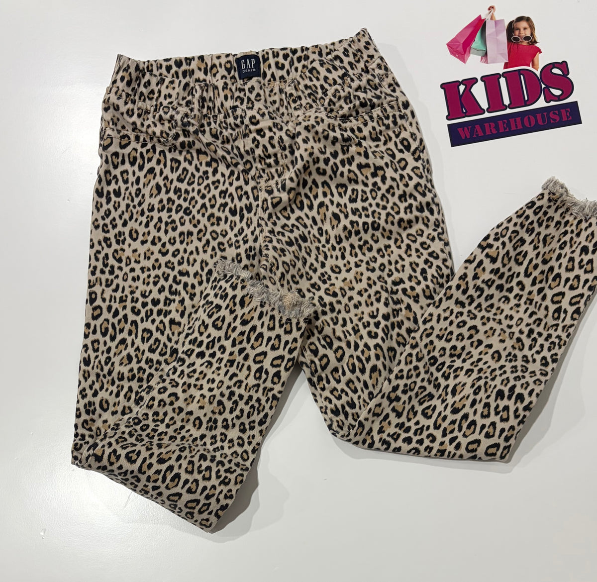 Gap Leopard Print Denim Stretch Jeans Size 12